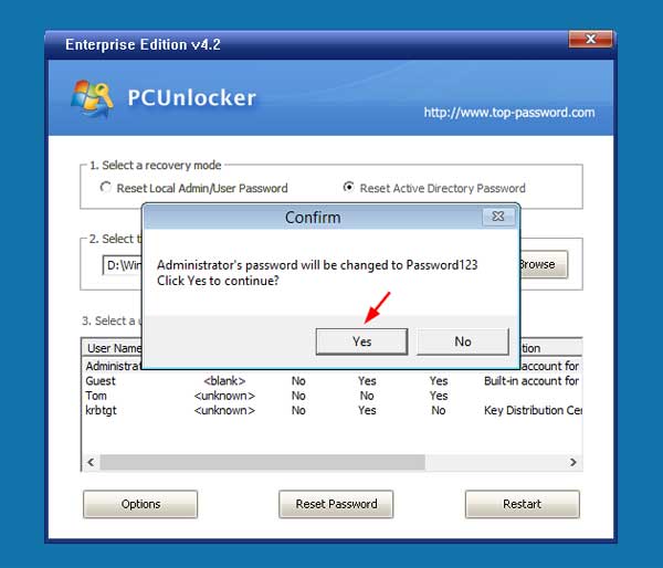 How to break windows server 2003 administrator password